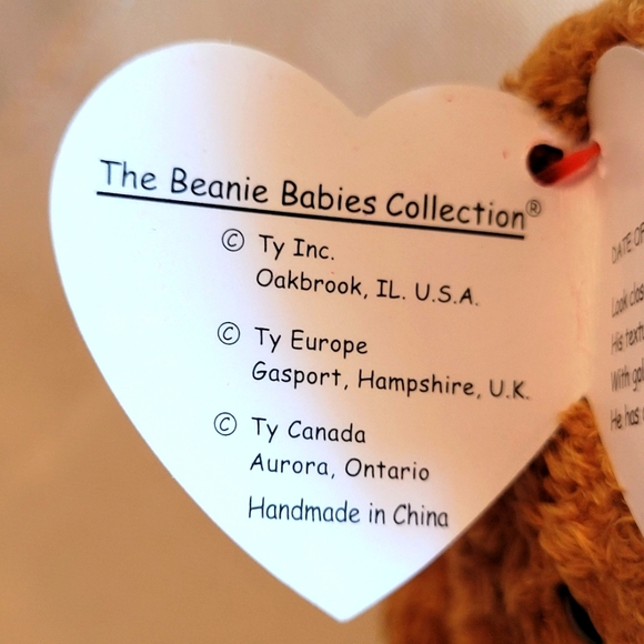 Fuzz Beanie Baby Retired Bear NWT Tag Errors - Picture 4 of 8